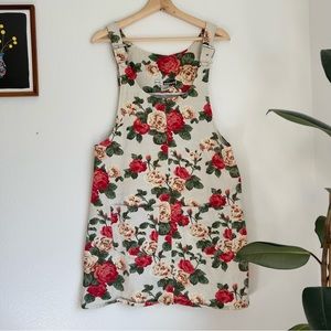 Vintage floral jumper overall dress